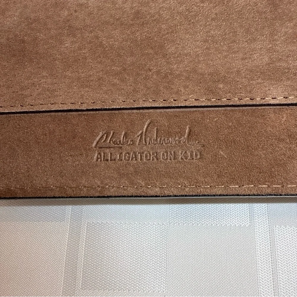 Charles Underwood Kid Leather Planner‎ Alligator Cognac Glazed Finish 6x8.5